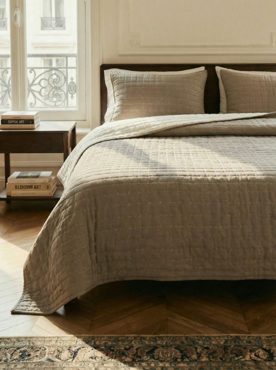 CUBRECAMA CLARISE BICOLOR TWIN TAUPE