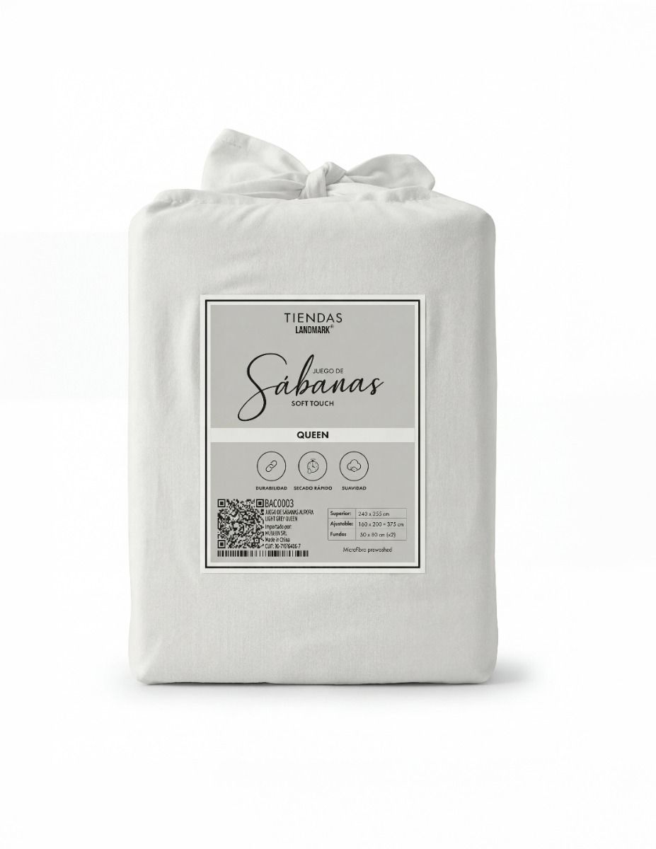 JUEGO DE SABANAS AURORA LIGHT GREY QUEEN