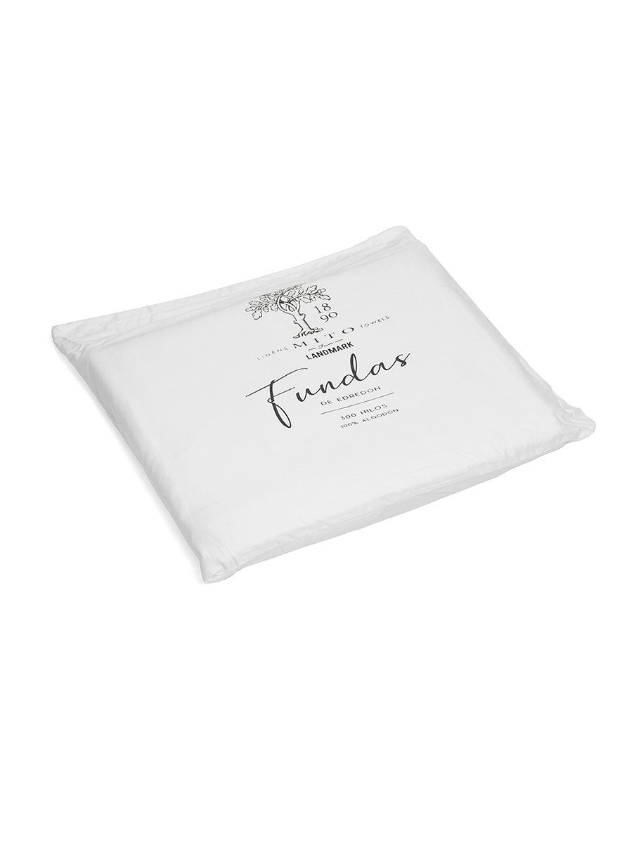 FUNDA DE EDREDON SATEN 300H ALG. BCO. KING BLANCO