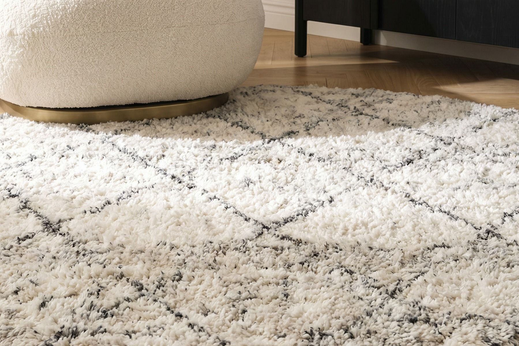 SHAGGY BRUMA MARROQUI ROUND GREY/IVORY 236D