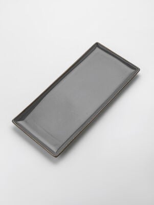 BANDEJA RECTANGULAR SEASONS GREY 35 CM