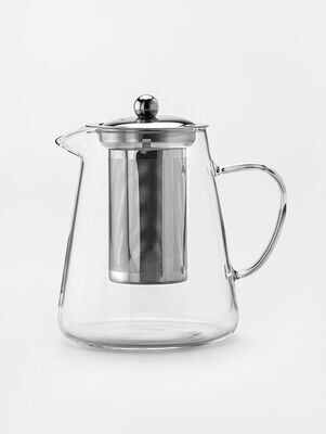 TETERA DE VIDRIO CRYSTAL CON INFUSOR REMOVIBLE DE ACERO INOXIDABLE 1 LITRO