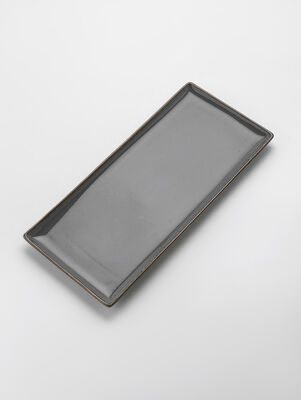 BANDEJA RECTANGULAR SEASONS GREY 35 CM