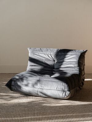 SILLON TOGO VELVET PLATA