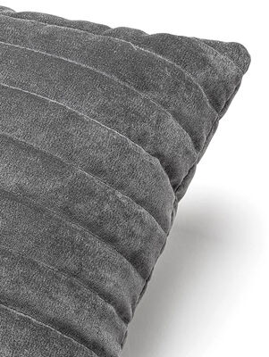ALMOHADON VELLU CANELON GRIS 45 X 45 - Second Image