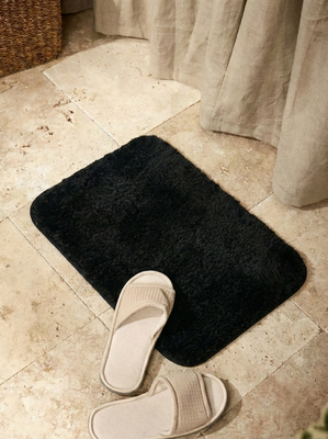ALFOMBRA DE BA&Ntilde;O BOSTON NEGRO 60 X 40