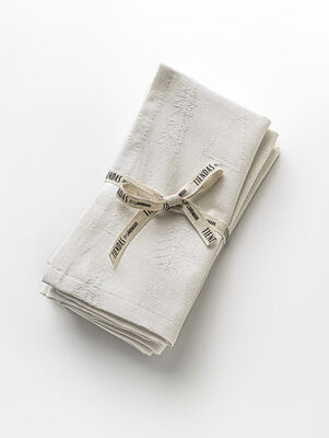 SET X4 SERVILLETA TREE OFF WHITE 40 X 40