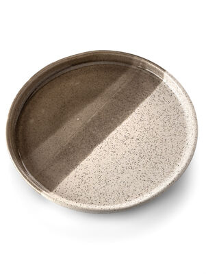 PLATO POSTRE BLED PIEDRA SATINADA CON VISON