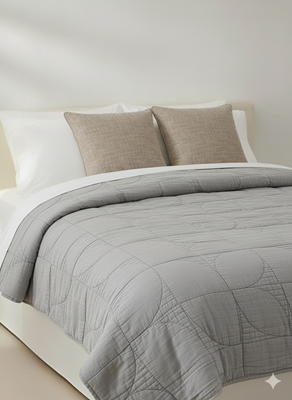 CUBRECAMA SOPHIA C/FUNDAS SUPER KING GRIS