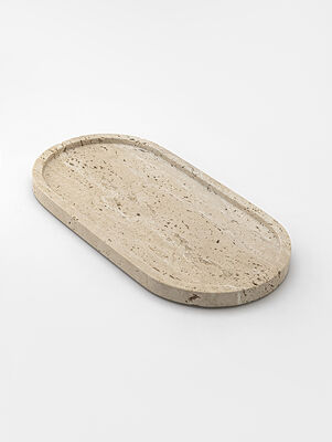 BANDEJA OVAL BARNET TRAVERTINE