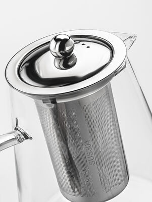 TETERA DE VIDRIO CRYSTAL CON INFUSOR REMOVIBLE DE ACERO INOXIDABLE 1 LITRO - Second Image