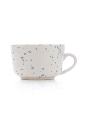 TAZA N3 CREMA SALPICADO CELESTE