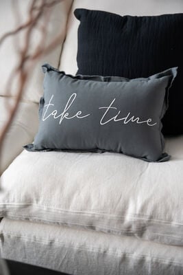 SET ALMOHADON GOOD THINGS TAKE TIMES 35 X 50 - Second Image