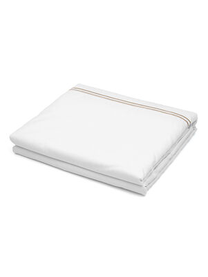 FUNDA DE EDREDON PERCAL BORDADO QUEEN BEIGE