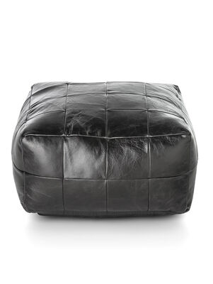PUFF DE CUERO HOUSTON NEGRO
