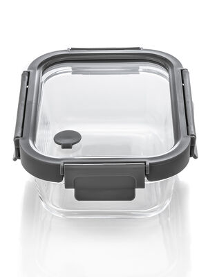 CONTENEDOR RECTANGULAR GLASS GREY 19 CM - Second Image