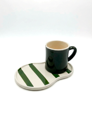 SET DE TAZA Y BANDEJA RIGATA