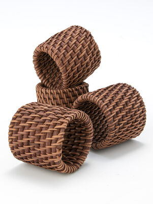SERVILLETERO INDIVIDUAL RATTAN GRAFF SET X4