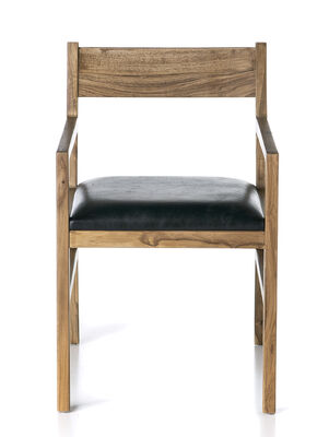 SILLA CON APOYABRAZO SUD LEATHER BLACK