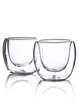 SET X 2 VASO DOTIA DOBLE VIDRIO