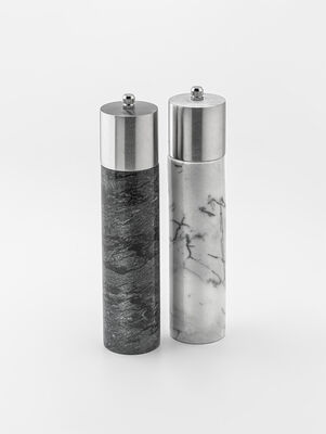 MOLINILLO SALERO Y PIMENTERO ARLO MARBLE WHITE & BLACK