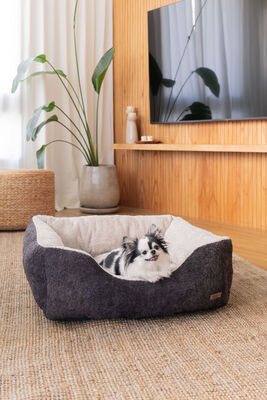 CAMA PARA MASCOTAS BOUCLE BICOLOR GRIS MEDIUM - Second Image
