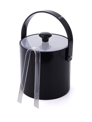 HIELERA CLASICA NEGRA CON MANIJA Y PINZA