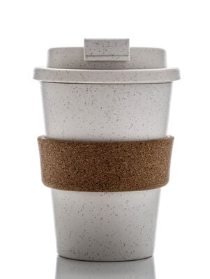 VASO TERMICO AGARRE DE CORCHO CIERRE CLICK CREAM 350 ML