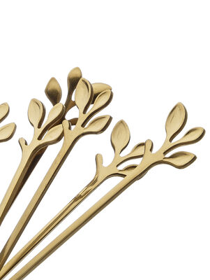 SET X 6 CUCHARAS LARGAS ACERO DORADO STEM 16,5 CM - Second Image