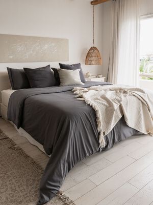 FUNDA DE EDREDON ANNA KING 260 X 240 LIGHT GREY - Second Image
