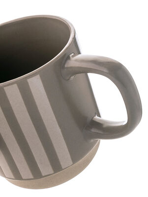MUG RAYAS BLANCAS Y GRISES 436 ML - Second Image