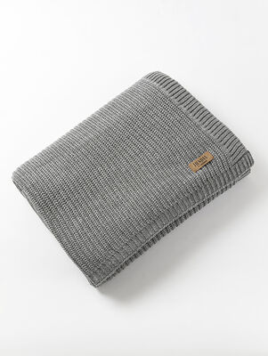 MANTA TEJIDA GRECIA 180 X 120 GRIS