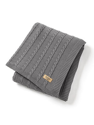 MANTA TEJIDA GENOVA 220 X 120 GRIS