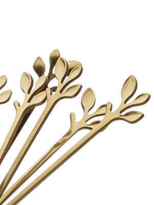 SET X 6 CUCHARAS LARGAS ACERO DORADO STEM 16,5 CM - Second Image