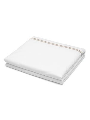 FUNDA DE EDREDON PERCAL BORDADO QUEEN BEIGE