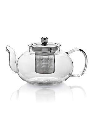 TETERA DE VIDRIO CON INFUSOR Y TAPA DE ACERO 800 ML
