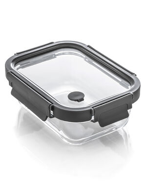 CONTENEDOR RECTANGULAR GLASS GREY 19 CM - Second Image