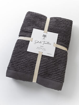SET DE TOALLA Y TOALLON MILAN GREY