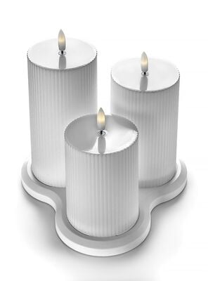 SET X 3 VELA LED WHITE