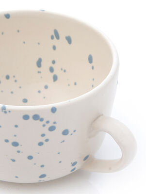 TAZA N3 CREMA SALPICADO CELESTE - Second Image