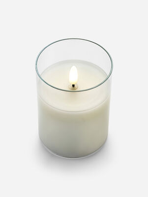 VELA LED GLASS WHITE 10 CM