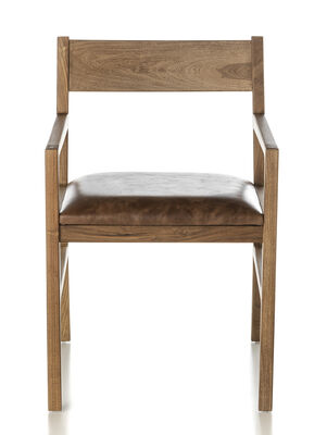 SILLA CON APOYABRAZO SUD CUERO COCONUT
