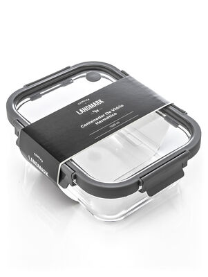 CONTENEDOR RECTANGULAR GLASS GREY 24 CM