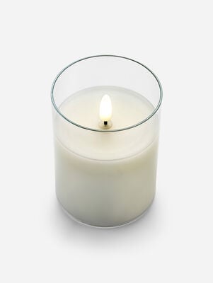 VELA LED GLASS WHITE 10 CM