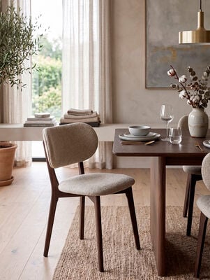 SILLA STILO TAUPE & ESPRESSO WOOD