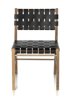 SILLA SUD CUERO NEGRO TRENZADO