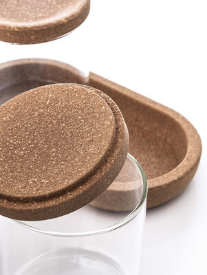 SET X 2 FRASCOS CON BANDEJA GLASS AND CORK S - Second Image