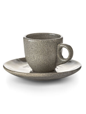 TAZA Y PLATO NIZA GRIS PIEDRA
