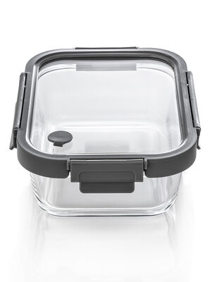 CONTENEDOR RECTANGULAR GLASS GREY 21 CM - Second Image