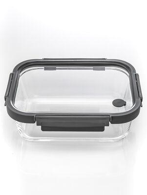 CONTENEDOR RECTANGULAR GLASS GREY 24 CM - Second Image